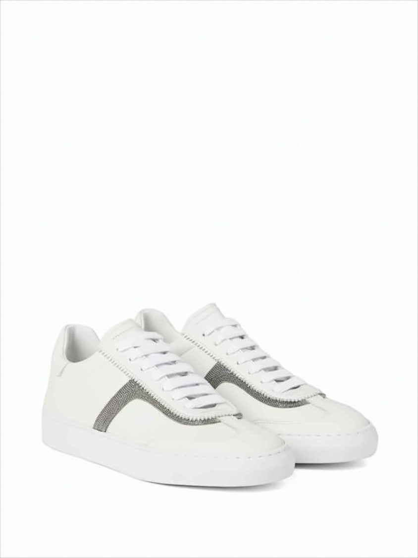 Low-Top Sneakers with Textured Grey Accents