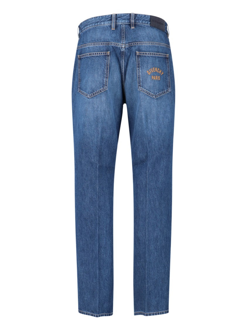 Straight Logo Jeans – Blue