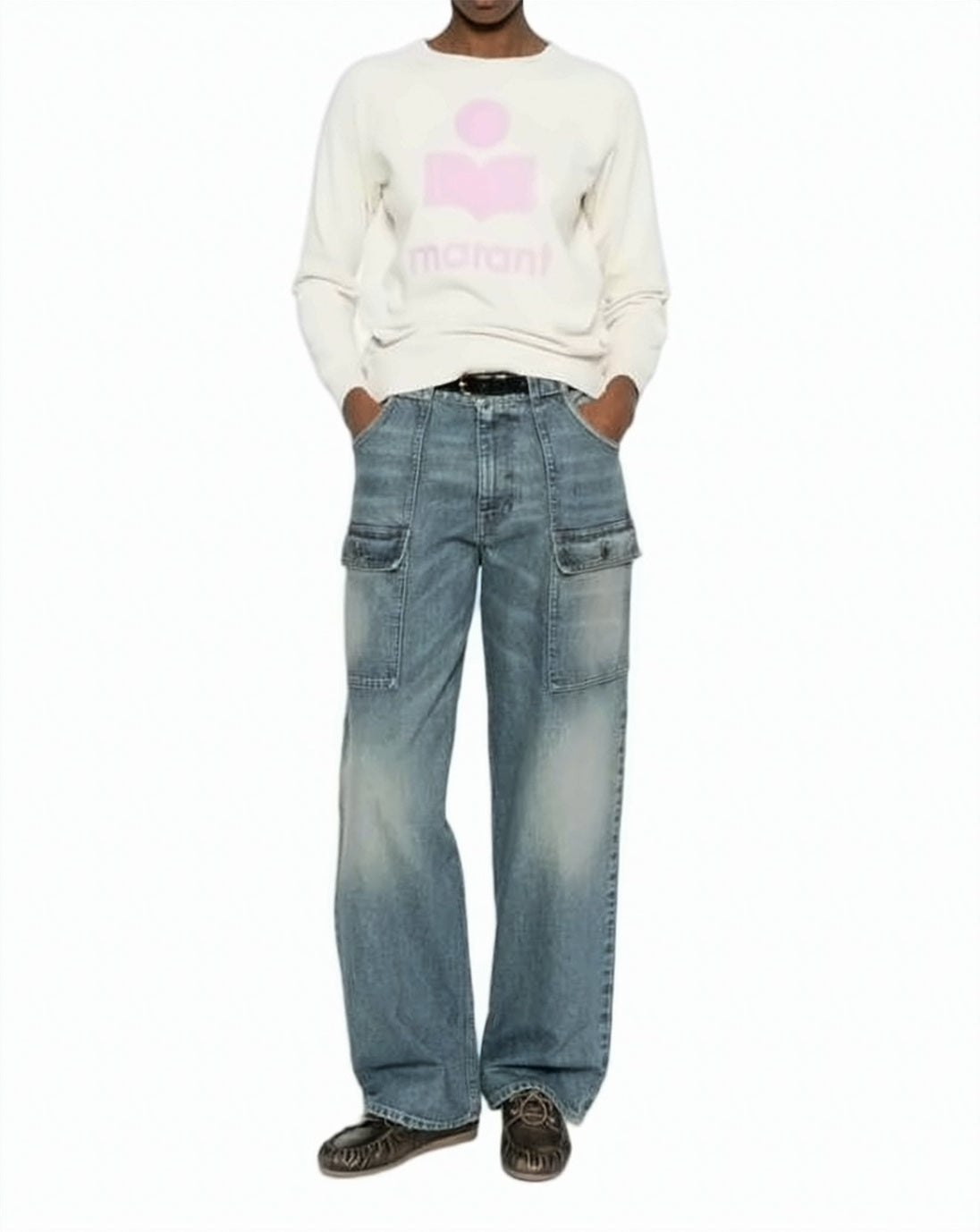 Relaxed Fit Long-Sleeve Sweatshirt with Graphic Logo