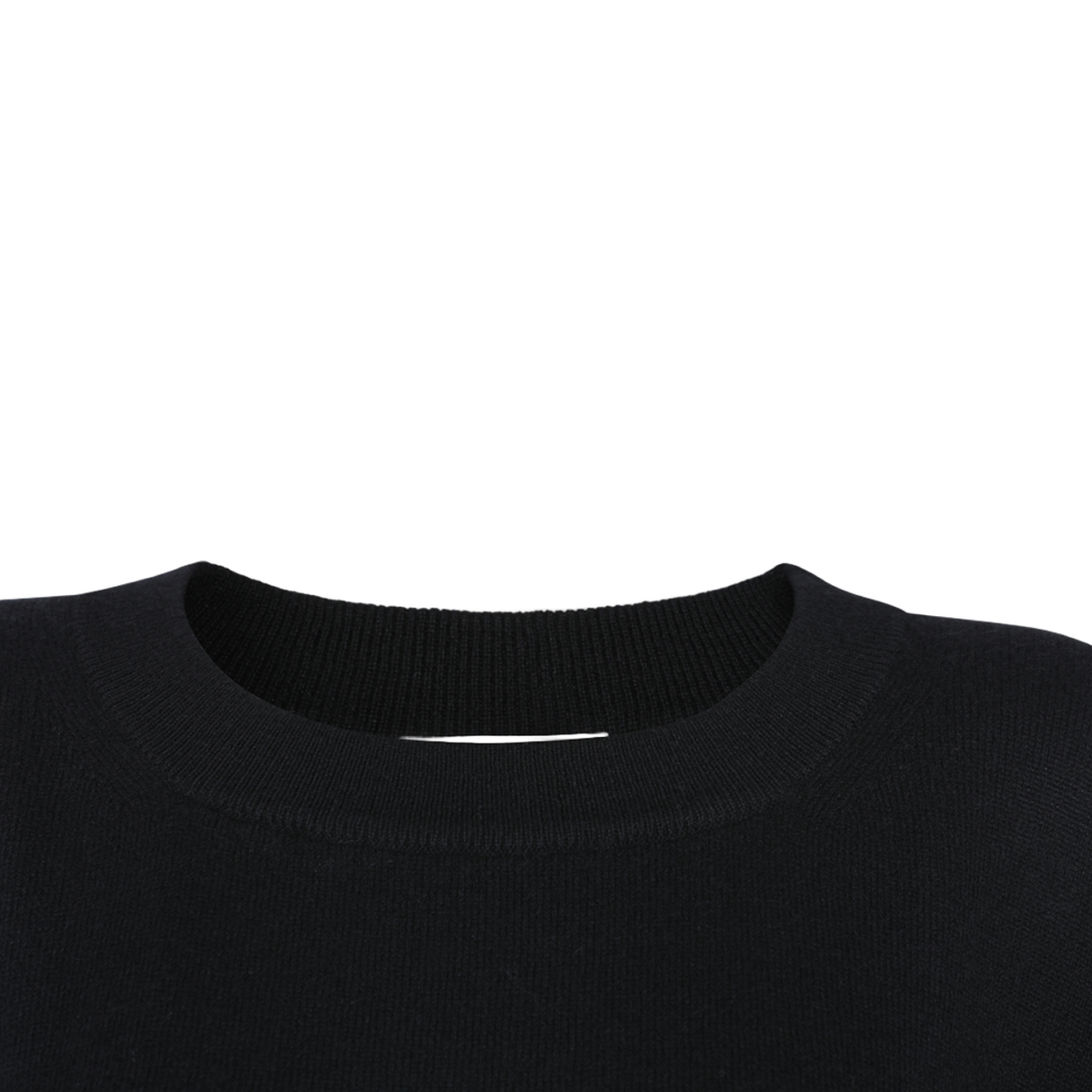 Loose-Fitting Black Sweater with Asymmetrical Hemline