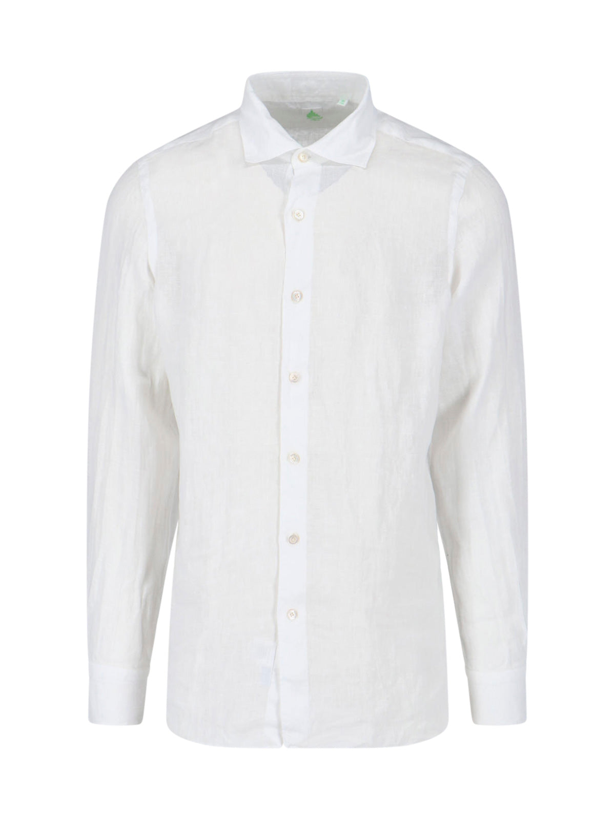 White Gaeta Traditional Collar Linen Shirt