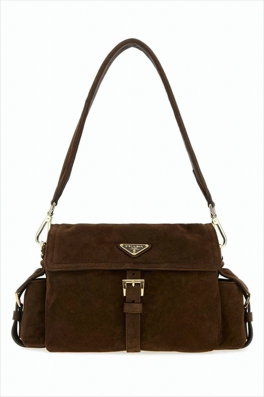 Structured Lambskin Shoulder Bag With Gold-Tone Accents
