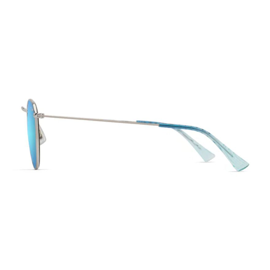 Pukaua Mirror-Tinted Round Frame Sunglasses with Metallic Accents