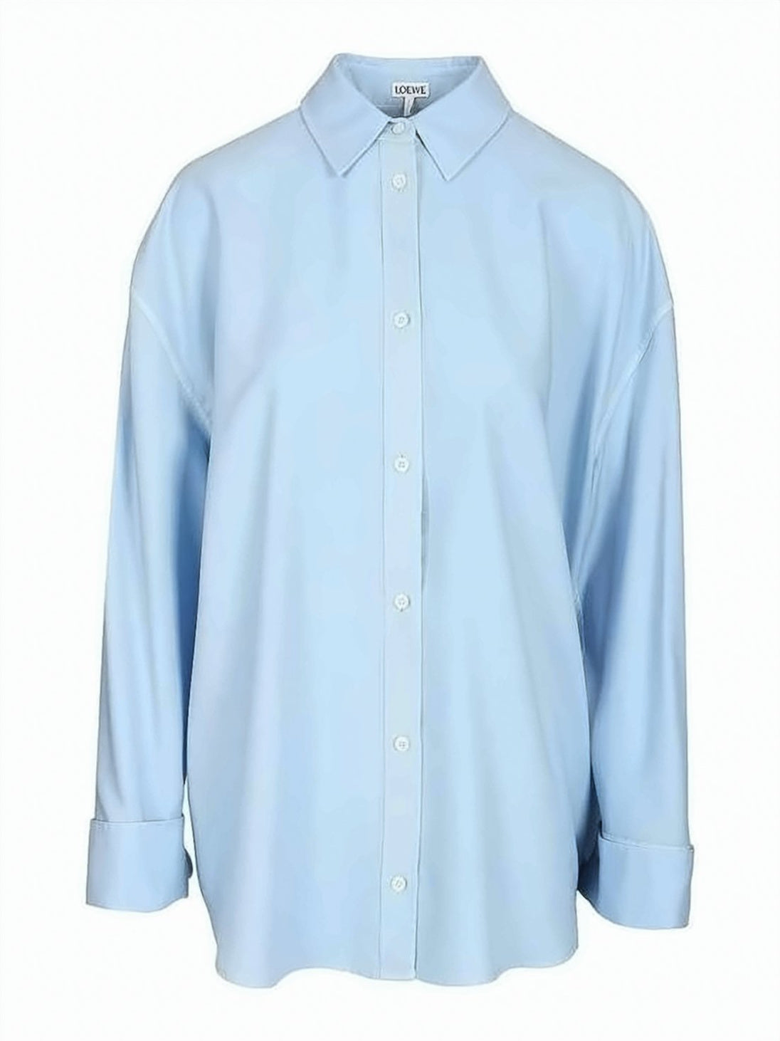 Light Blue Wool Silk Pointed Collar Shirt