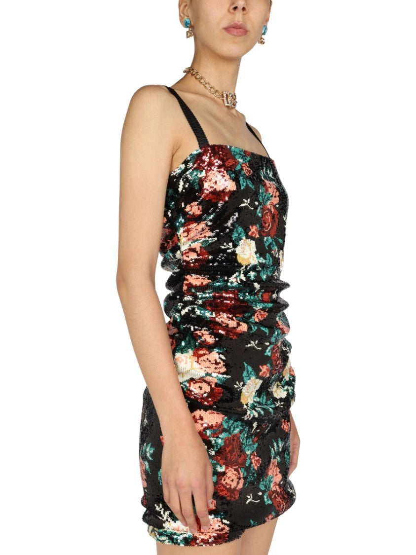 Rose Embroidery Short Dress