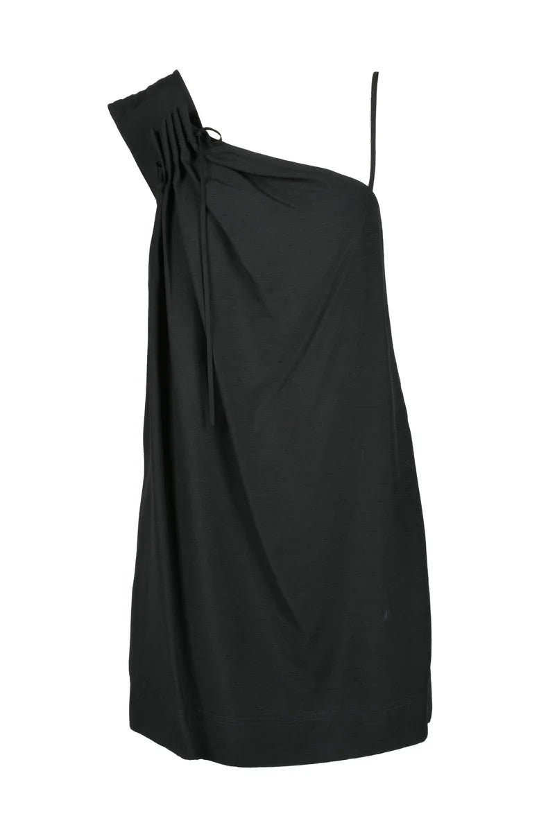 One-Shoulder Dress Viscose - Black