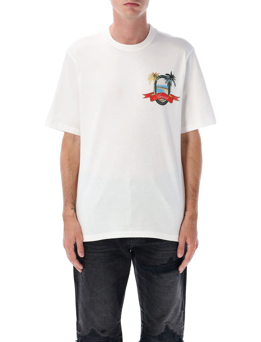 Ivory Paradise Tee With Vibrant Graphic Print