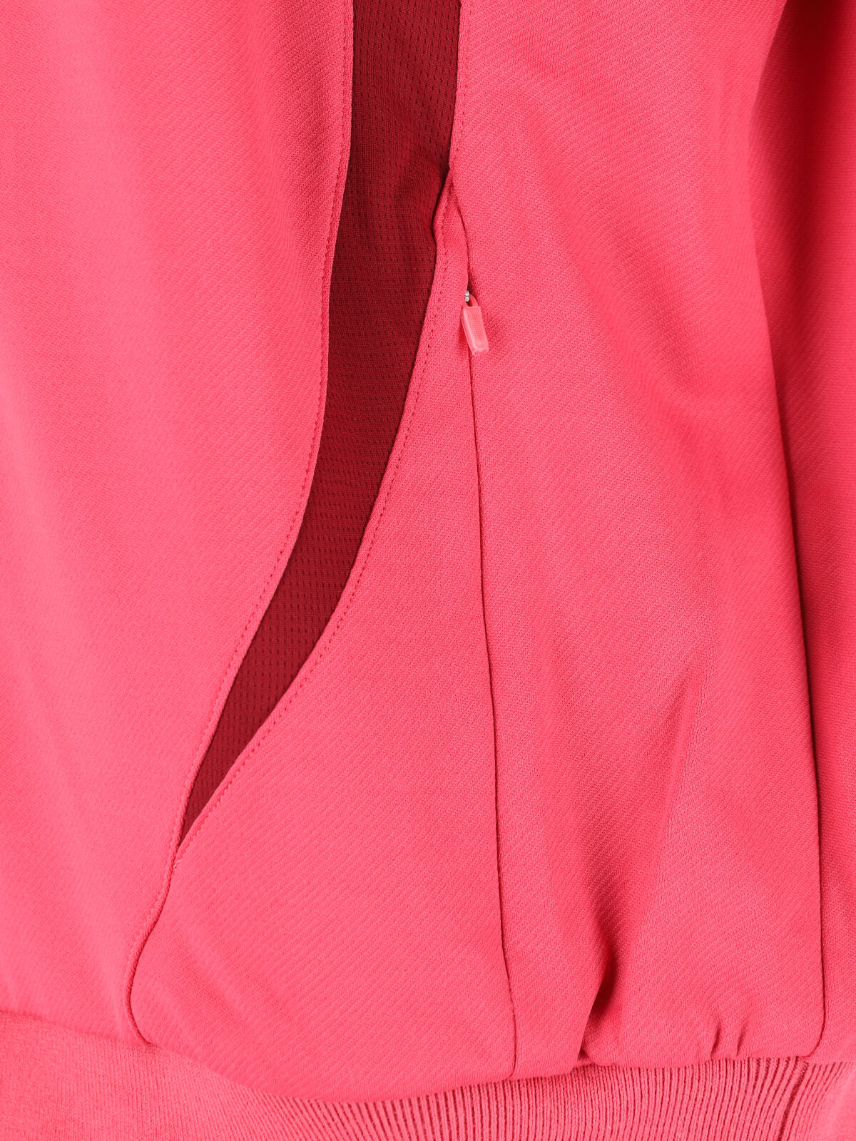 Pink Knit Stand-Up Collar Sporty Sweater