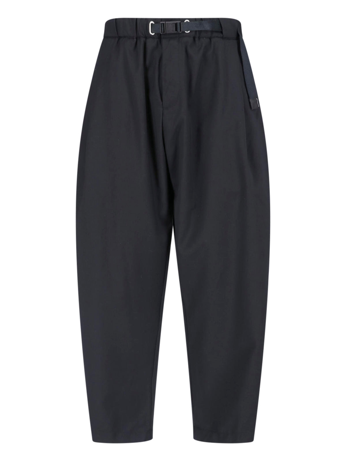 Beige Relaxed Fit Cropped Matte Trousers