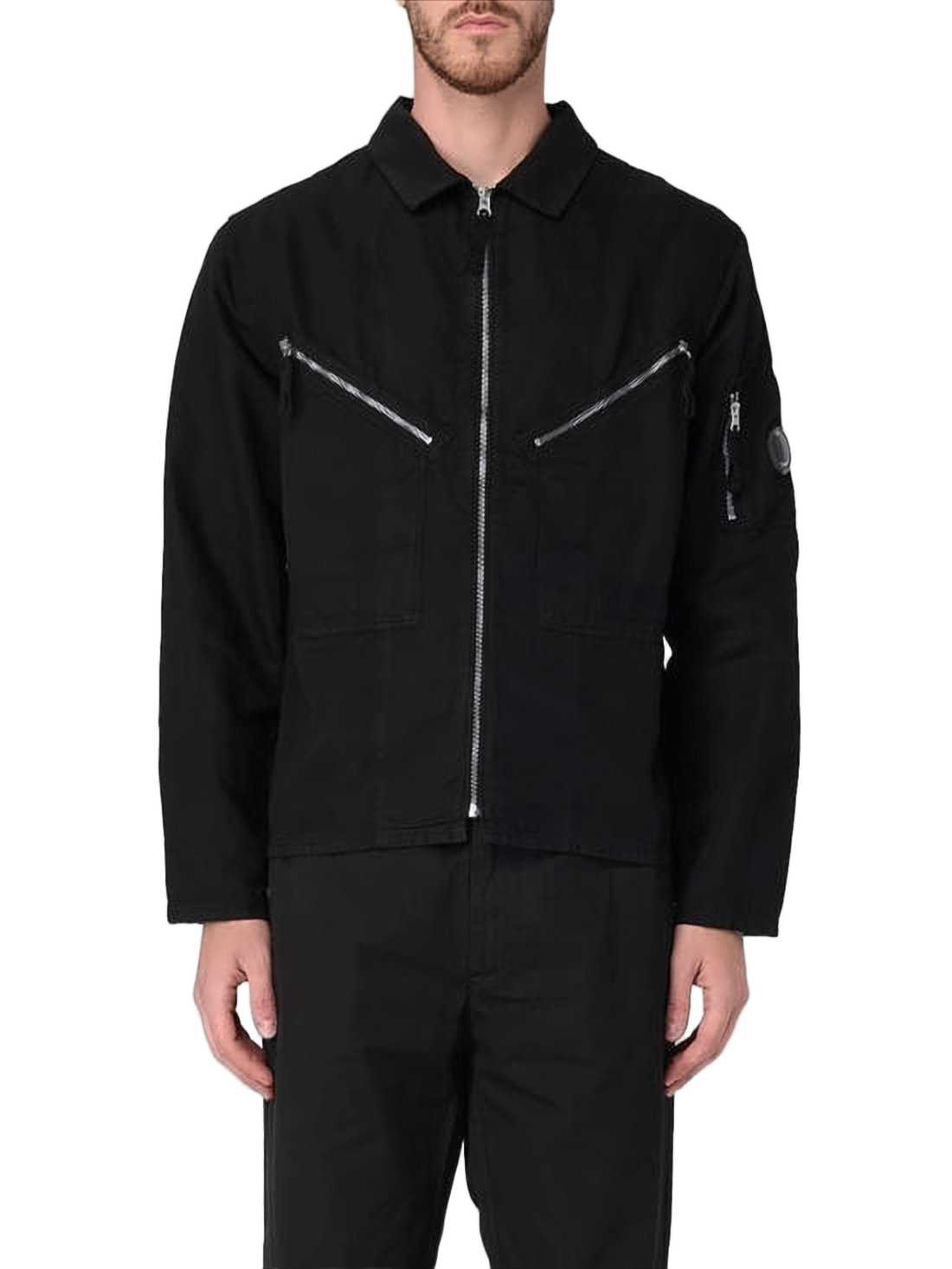 Minimalist Black Zippered Jacket