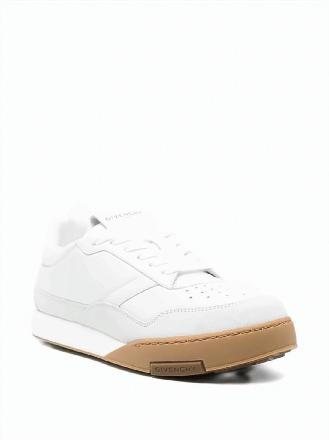 White Low-Top Sneakers with Contrast Sole