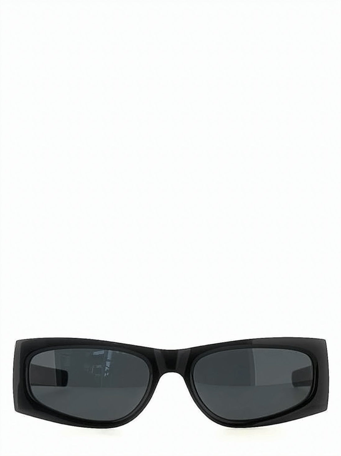 Rectangular Acetate Sunglasses with Glossy Black Frame
