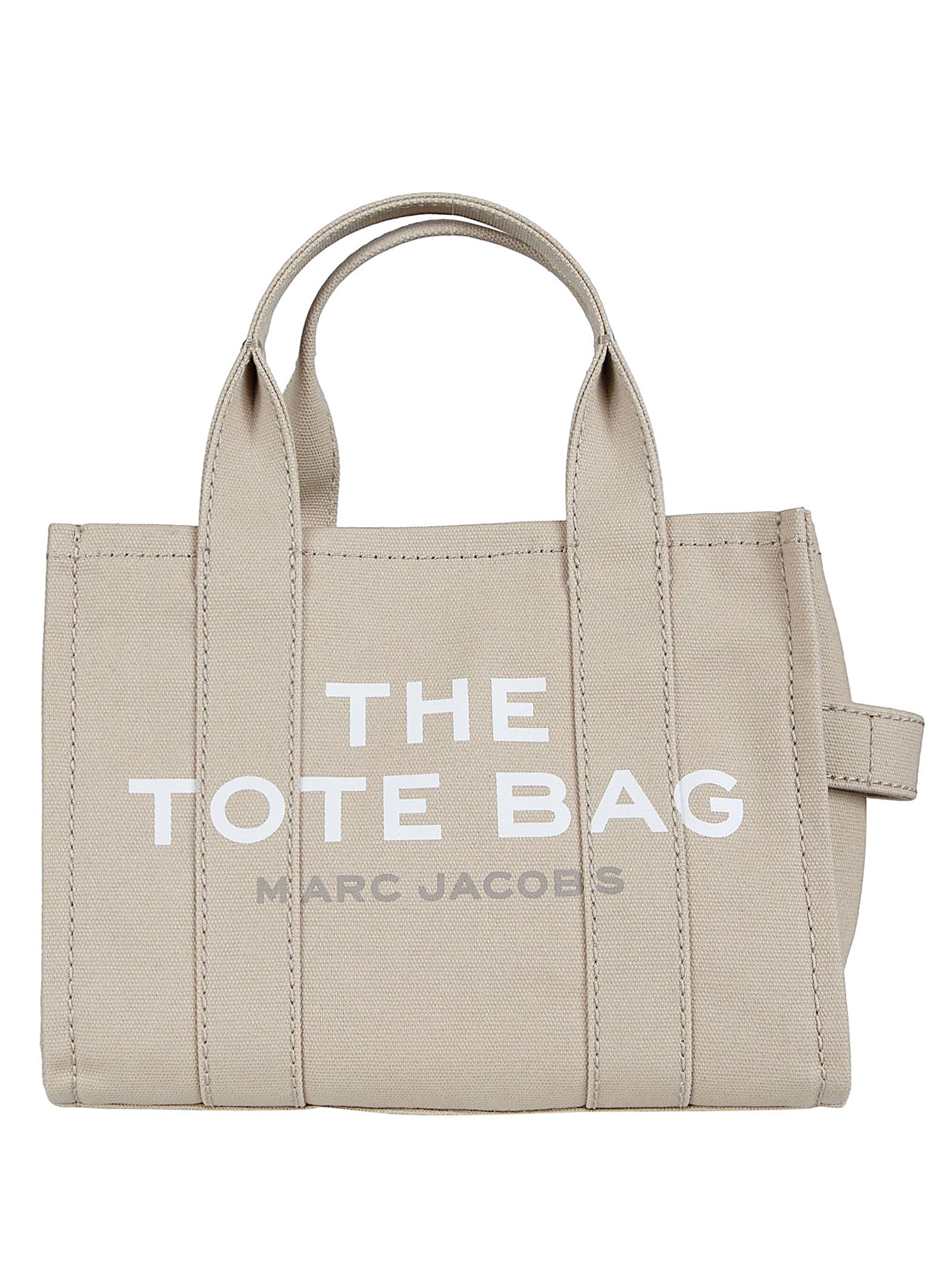 Structured Tote Bag in Beige Cotton Canvas