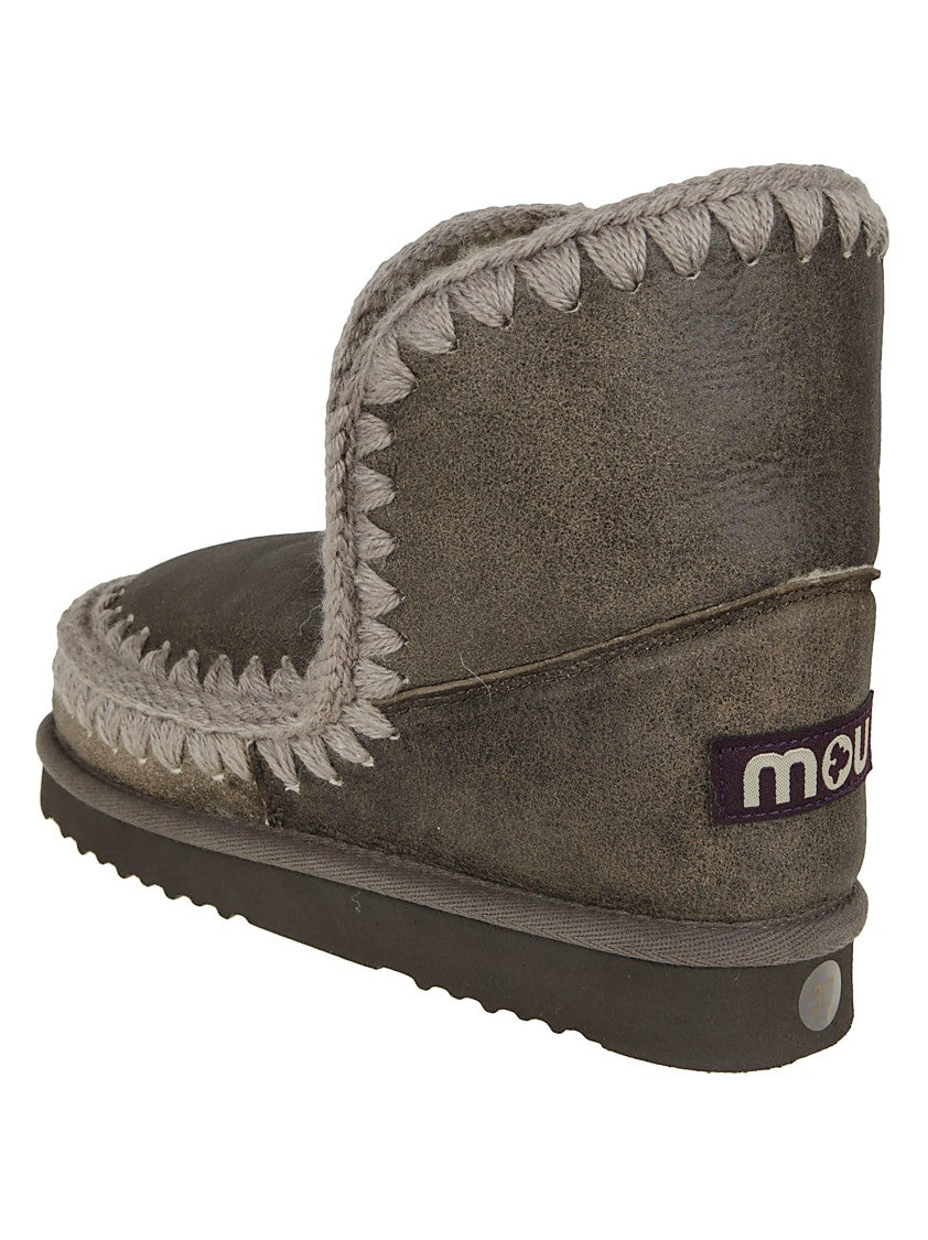 Brown Sheep Skin Ankle Boots