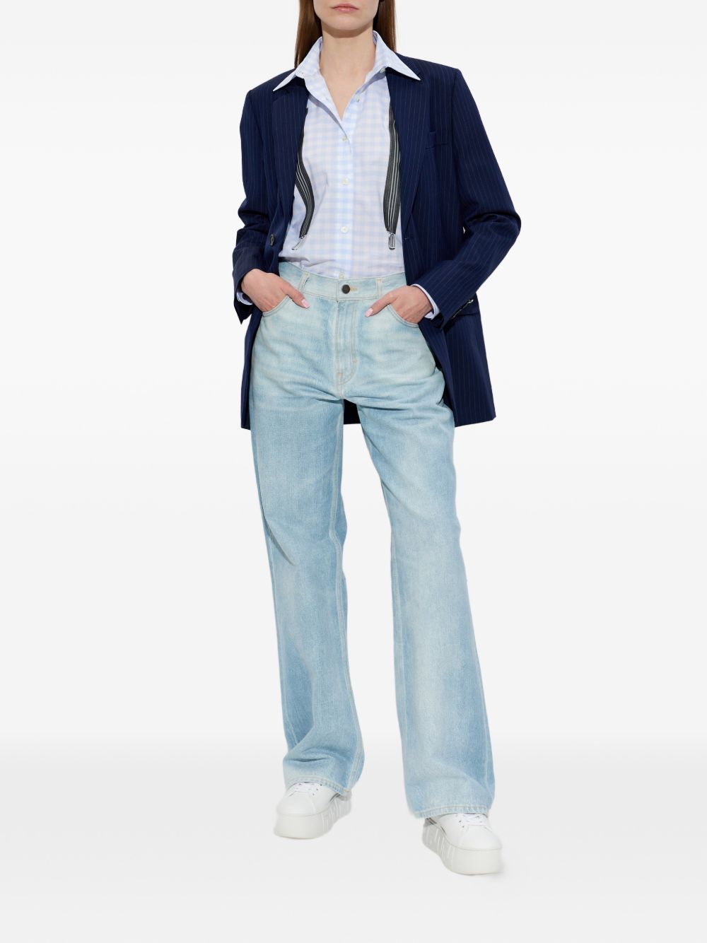 Tailored Navy Blue Silk And Nylon Jacket