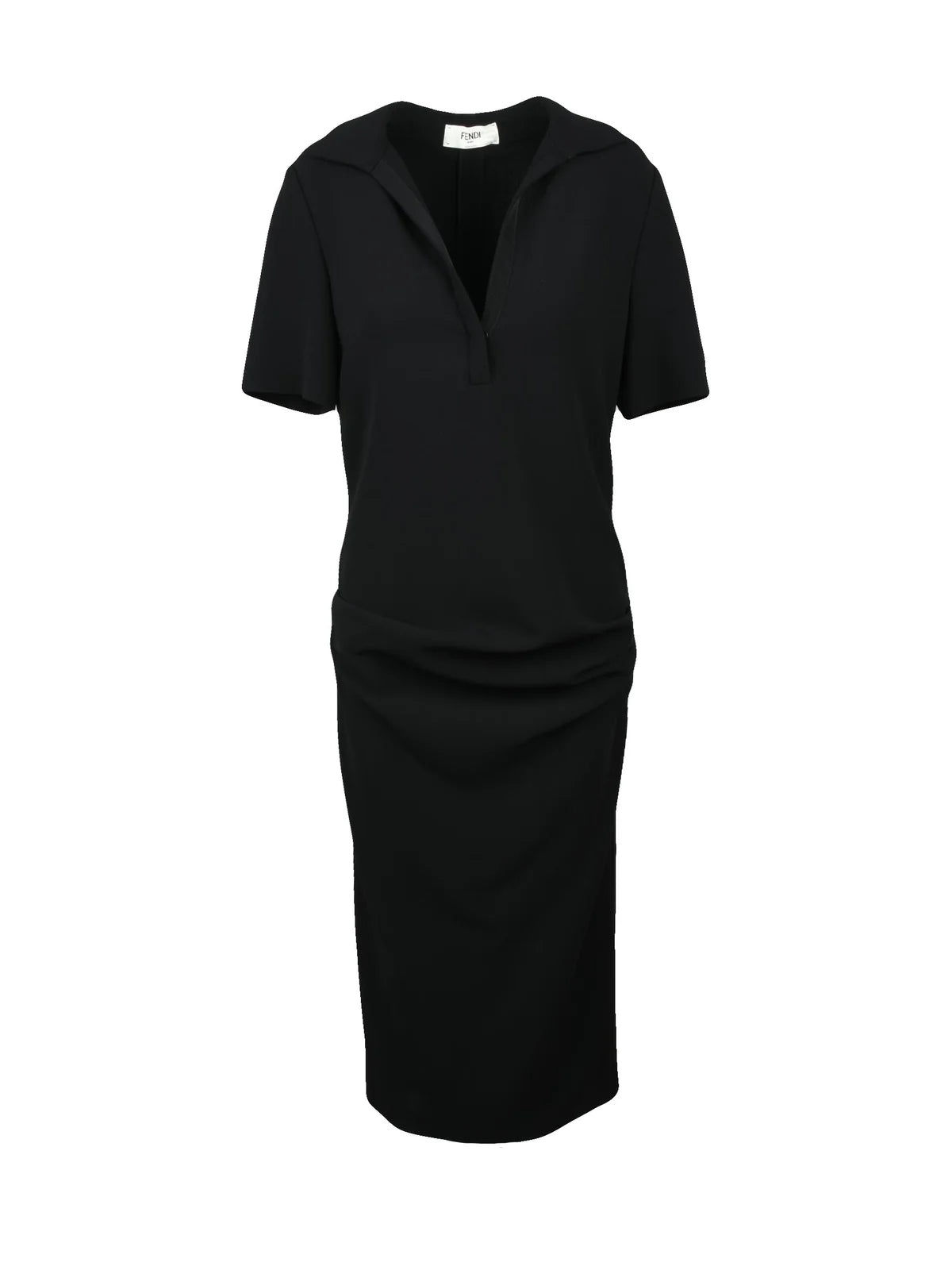 Long Ruched Dress - Black