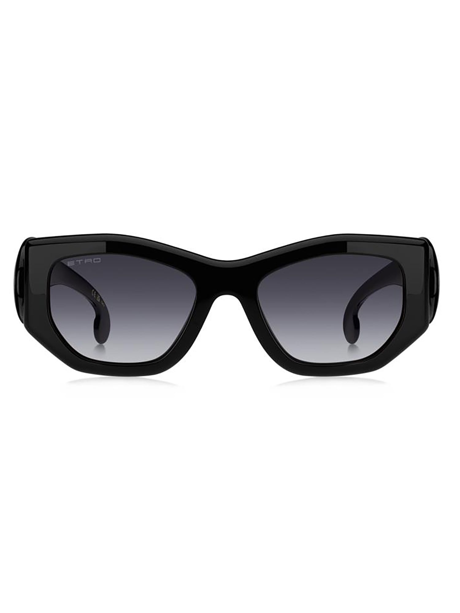 Oversized Gradient Black Acetate Sunglasses