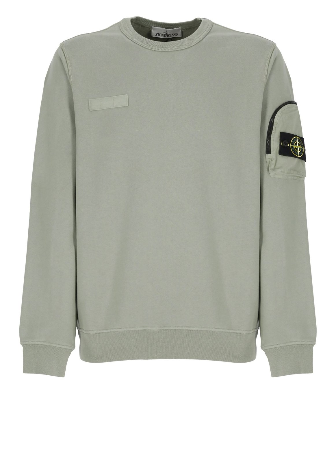 Olive Green Long-Sleeve Sweatshirt with Utility Pocket