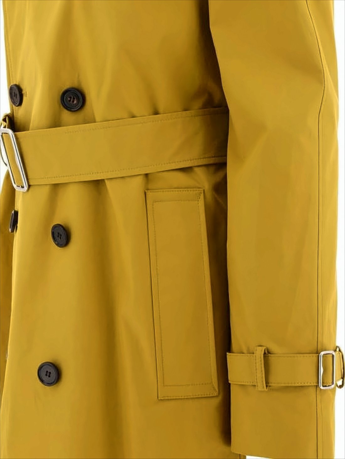 Classic Double-Breasted Trench Coat with Belted Waist