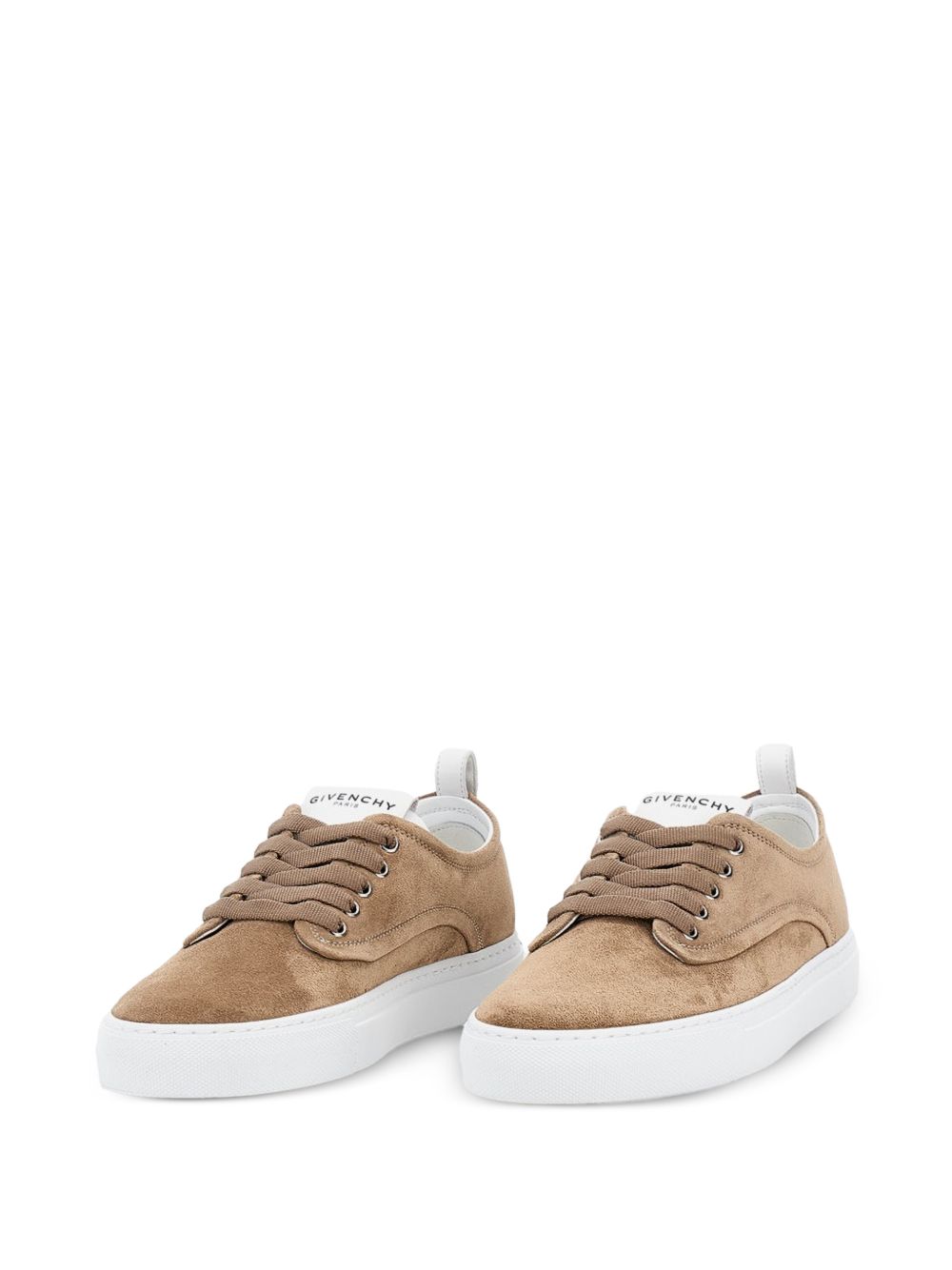Beige Suede Low-Top Sneakers