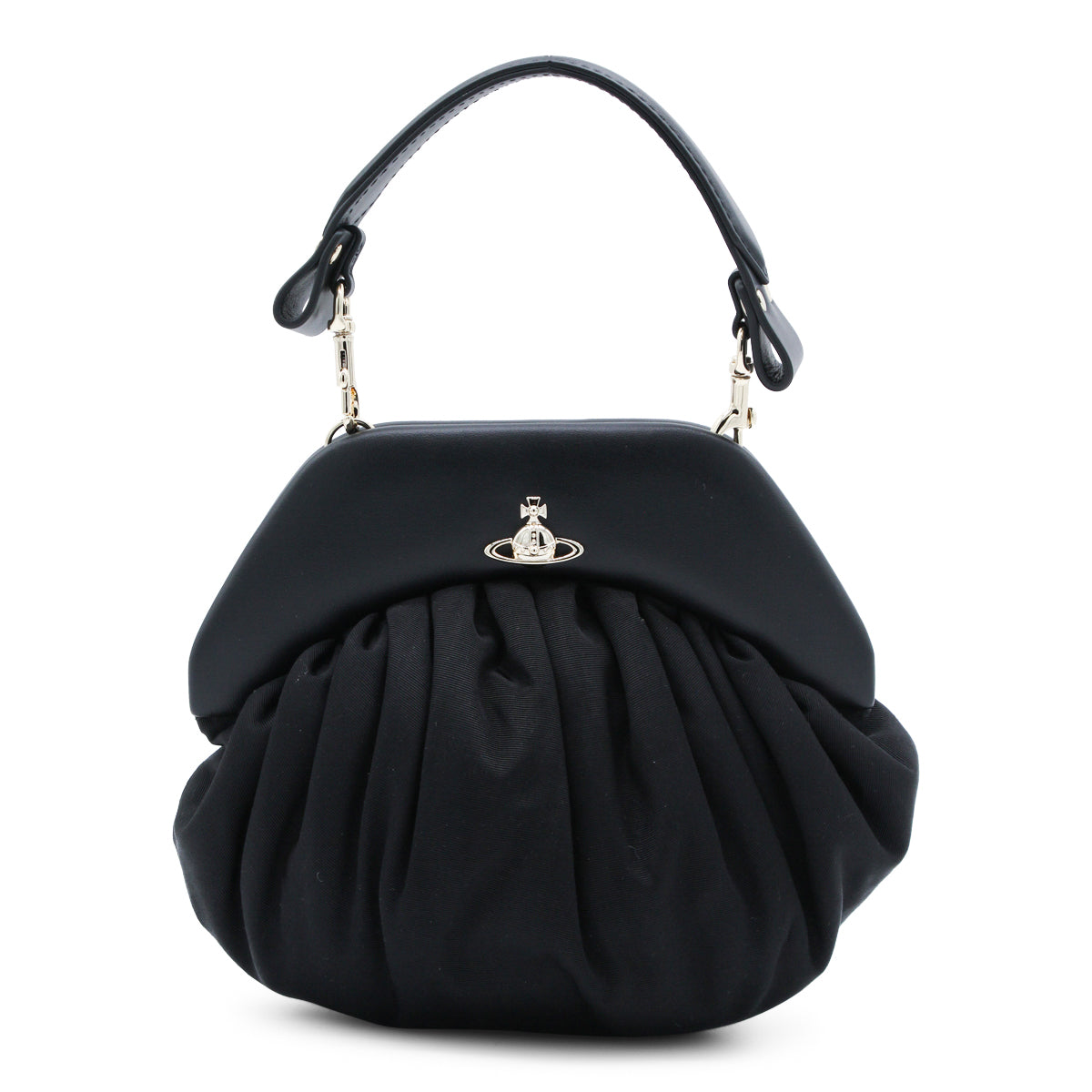 Black Structured Top Handle Bag