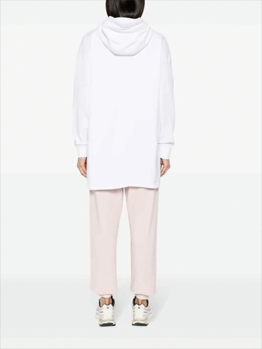 Long-Sleeved Hoodie Dress with Subtle Tonal Logo