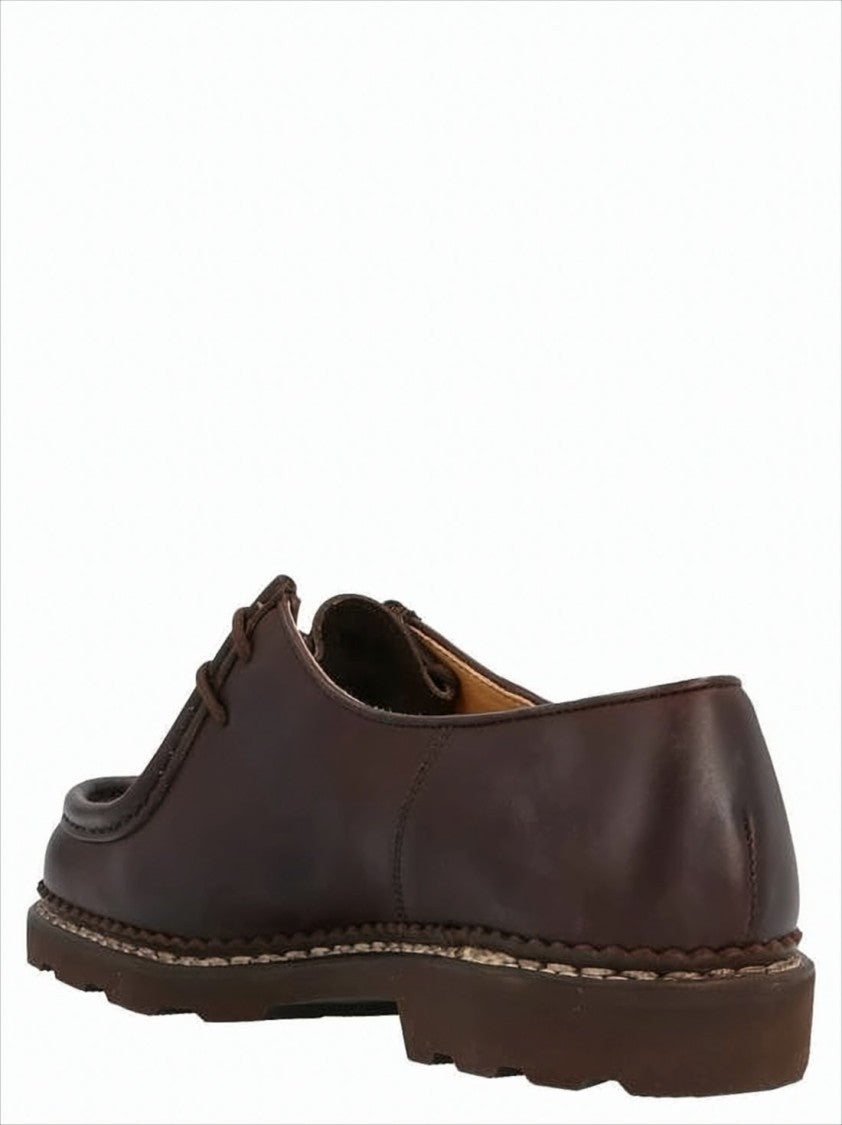 Moc Toe Brown Leather Lace-Up Dress Shoes