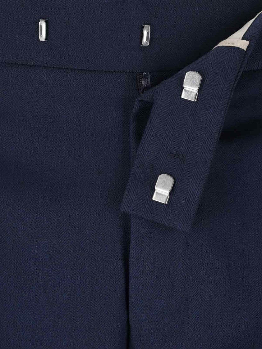 Navy High-Waisted Chino Pants With Straight Leg Design