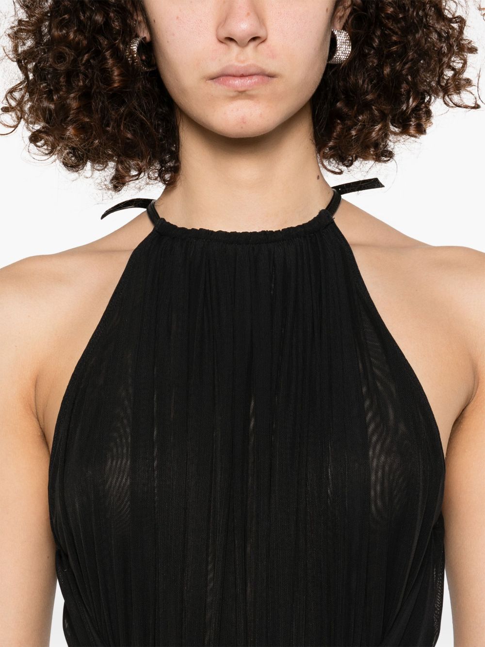Halterneck Black Midi Dress