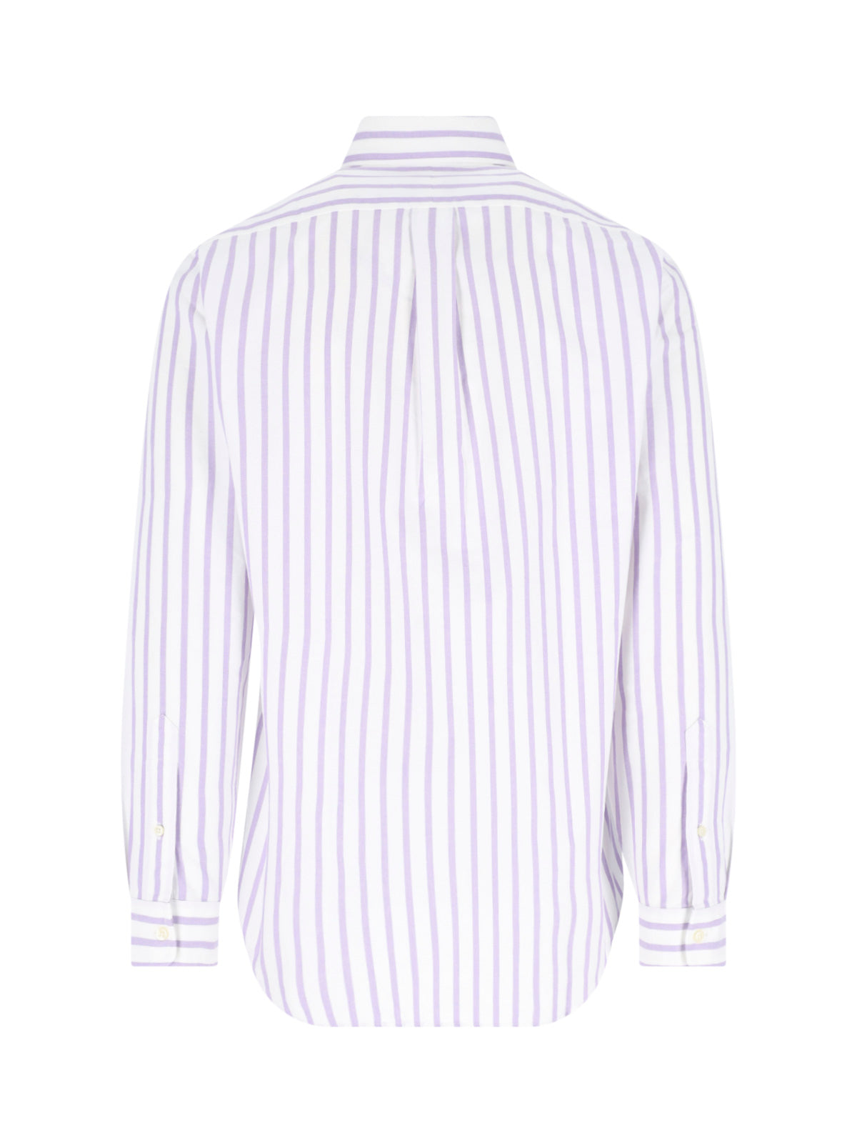 White/Purple Striped Button-Down Shirt