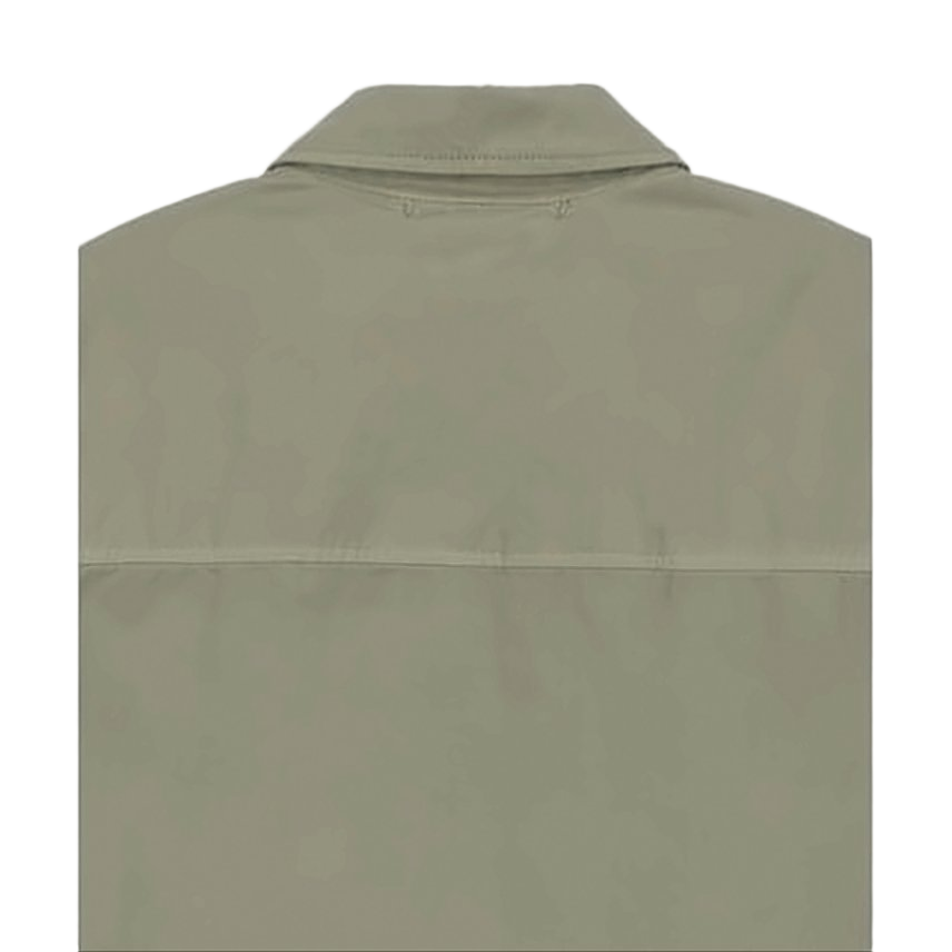 Structured Collar Long-Sleeve Shirt with Concealed Placket