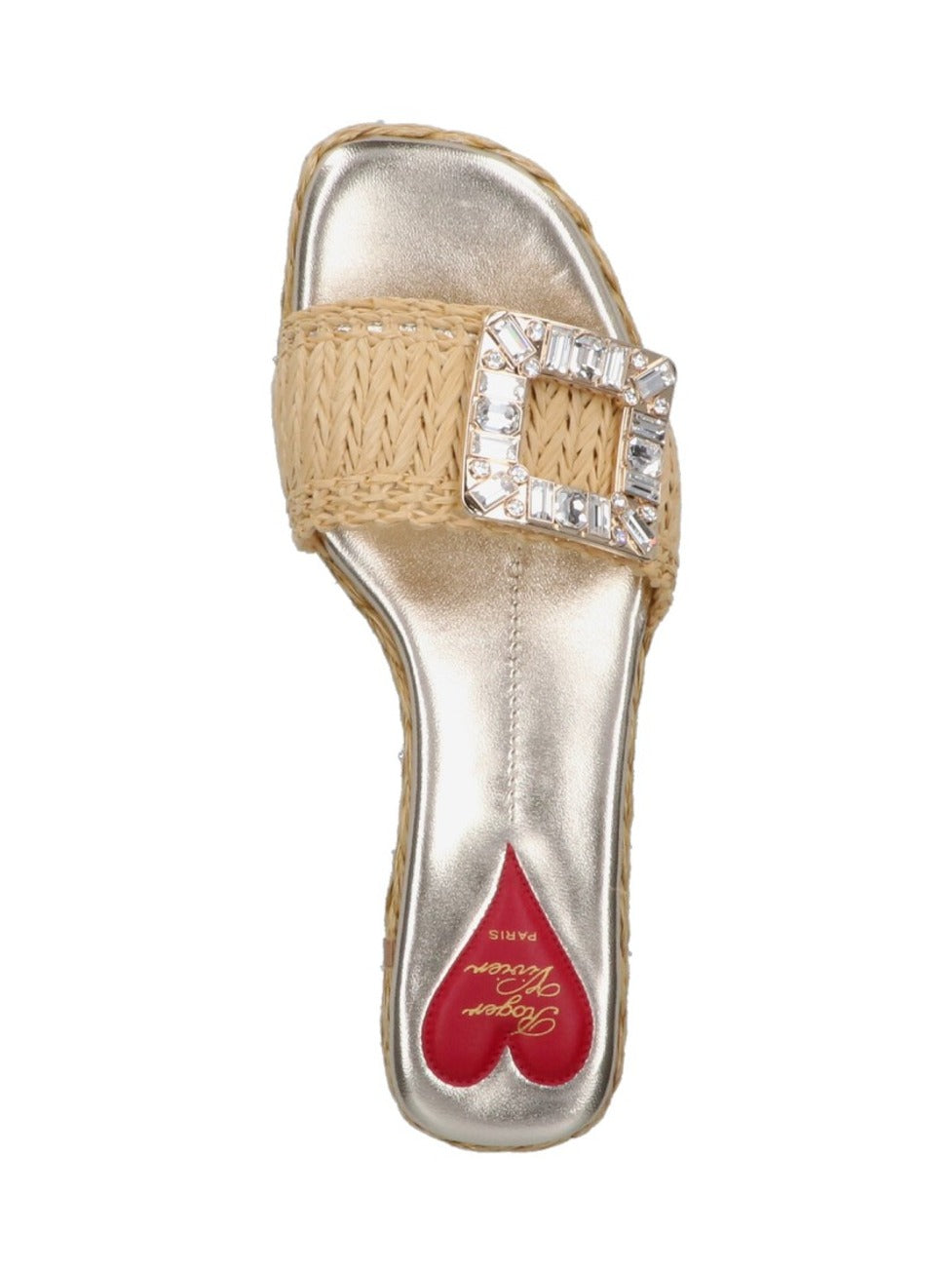 Square-Toe Slide Sandals With Woven Strap