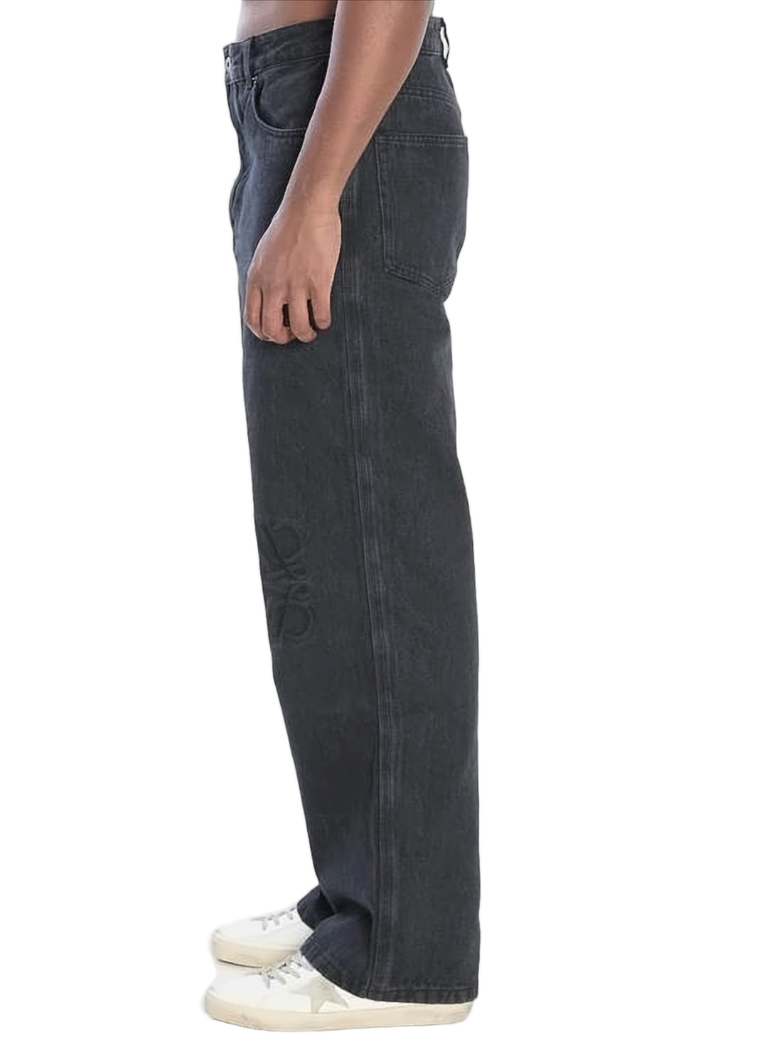 Relaxed Wide-Leg Denim Pants with High Waist