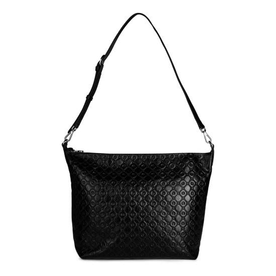 Textured Cowhide Leather Shoulder Bag with Adjustable Strap