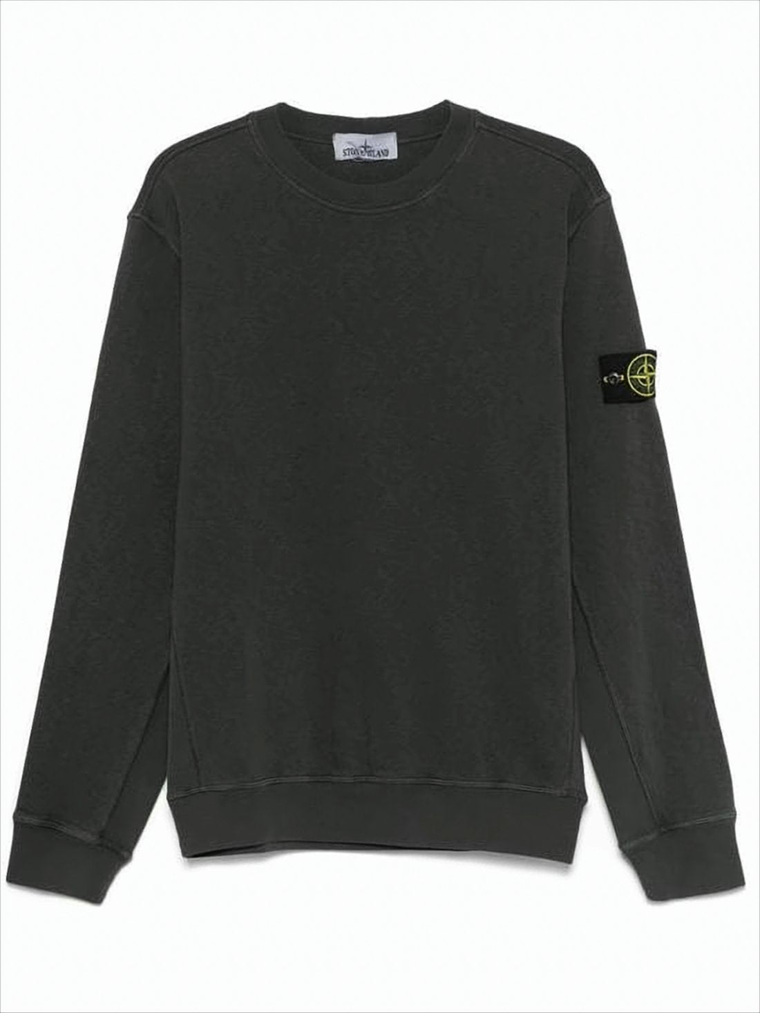 Long-Sleeve Cotton Sweatshirt With Compass Logo Detail