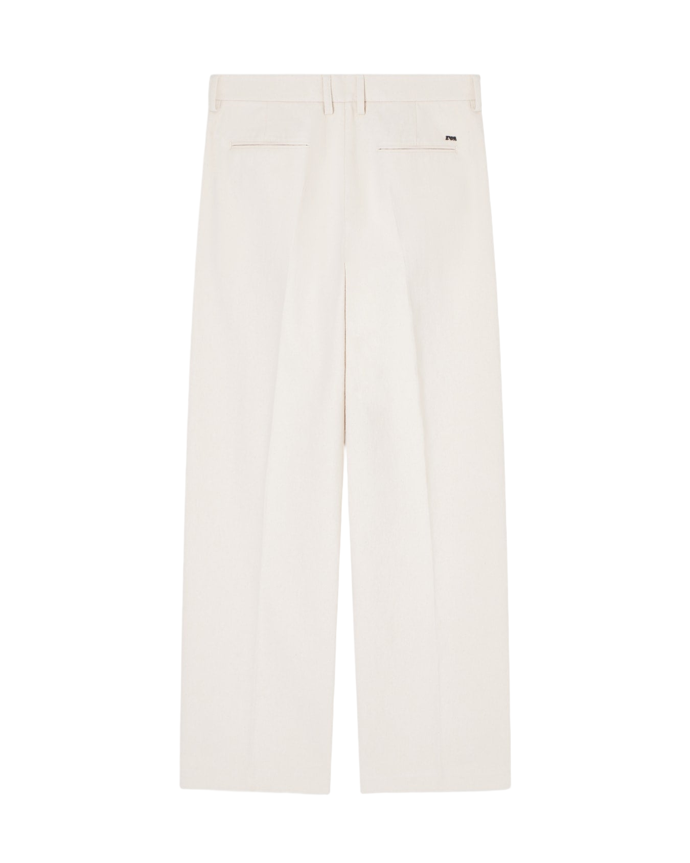 Straight-Leg Casual Trousers With Belt Loops And Subtle Logo