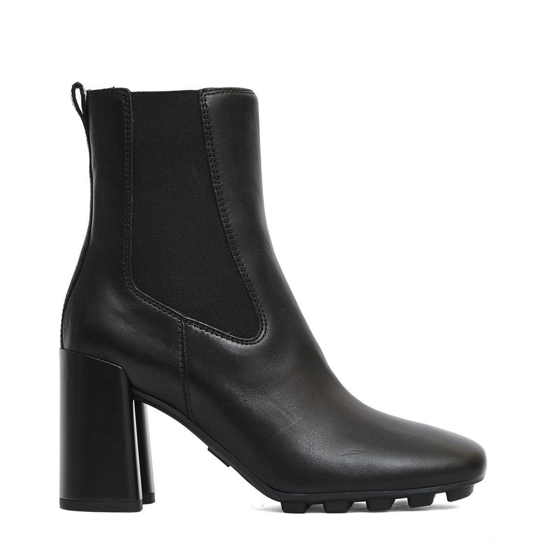 Chelsea Black Leather 85Mm Ankle Boot
