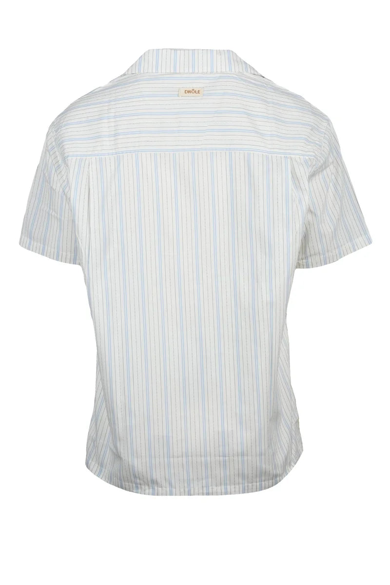 Cotton Shirt - White/Light Blue