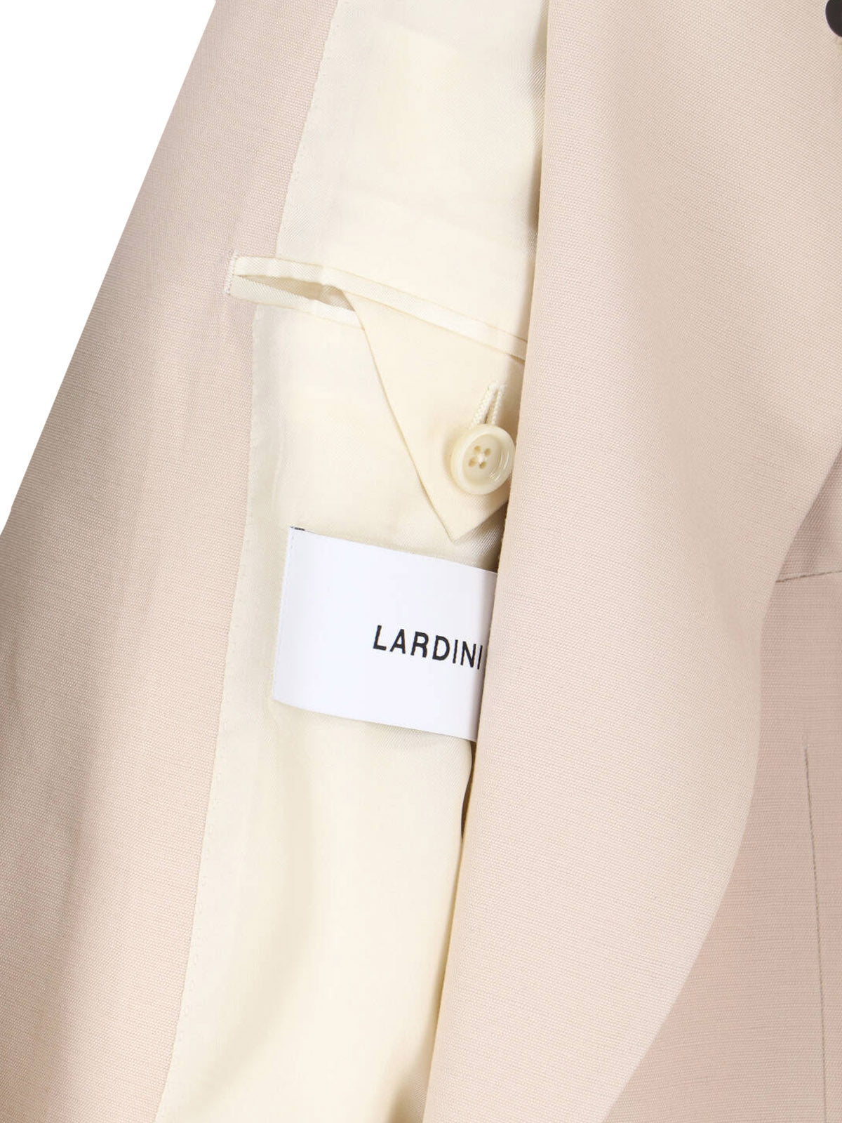 Cream Single-Breasted Viscose Blazer