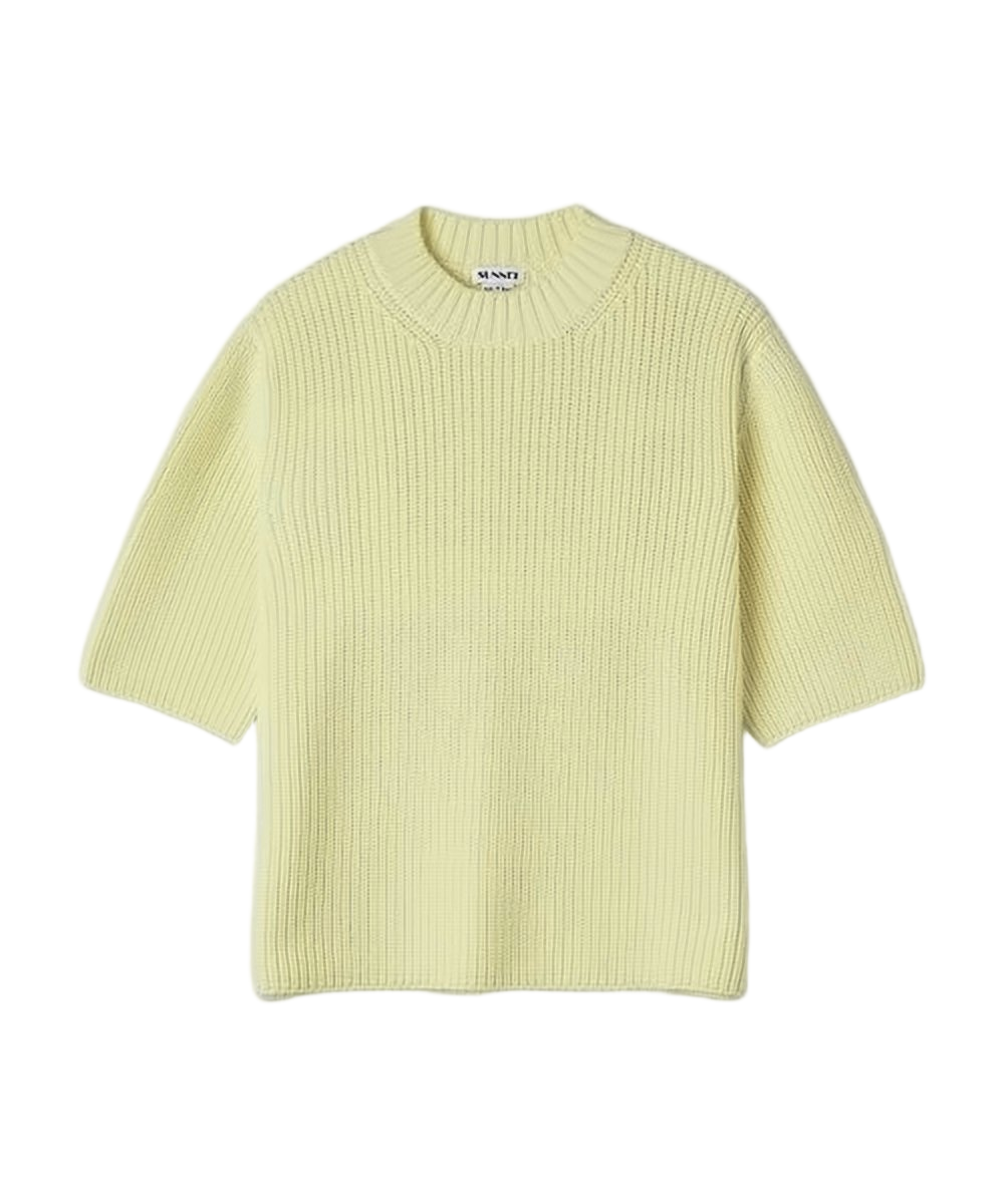 Ribbed Knit Sweater with Boxy Silhouette