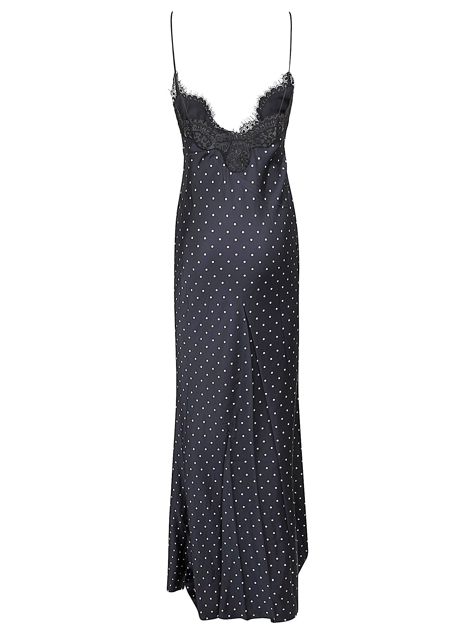 Polka Dot Satin Midi Dress