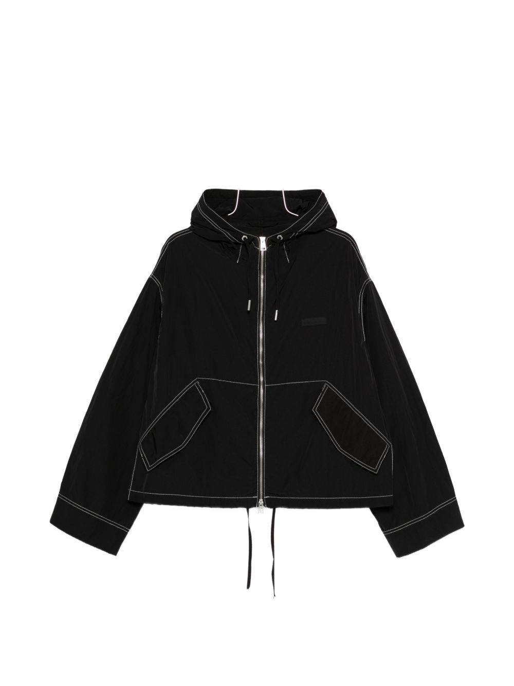 Boxy Cropped Jacket With Zipper Closure