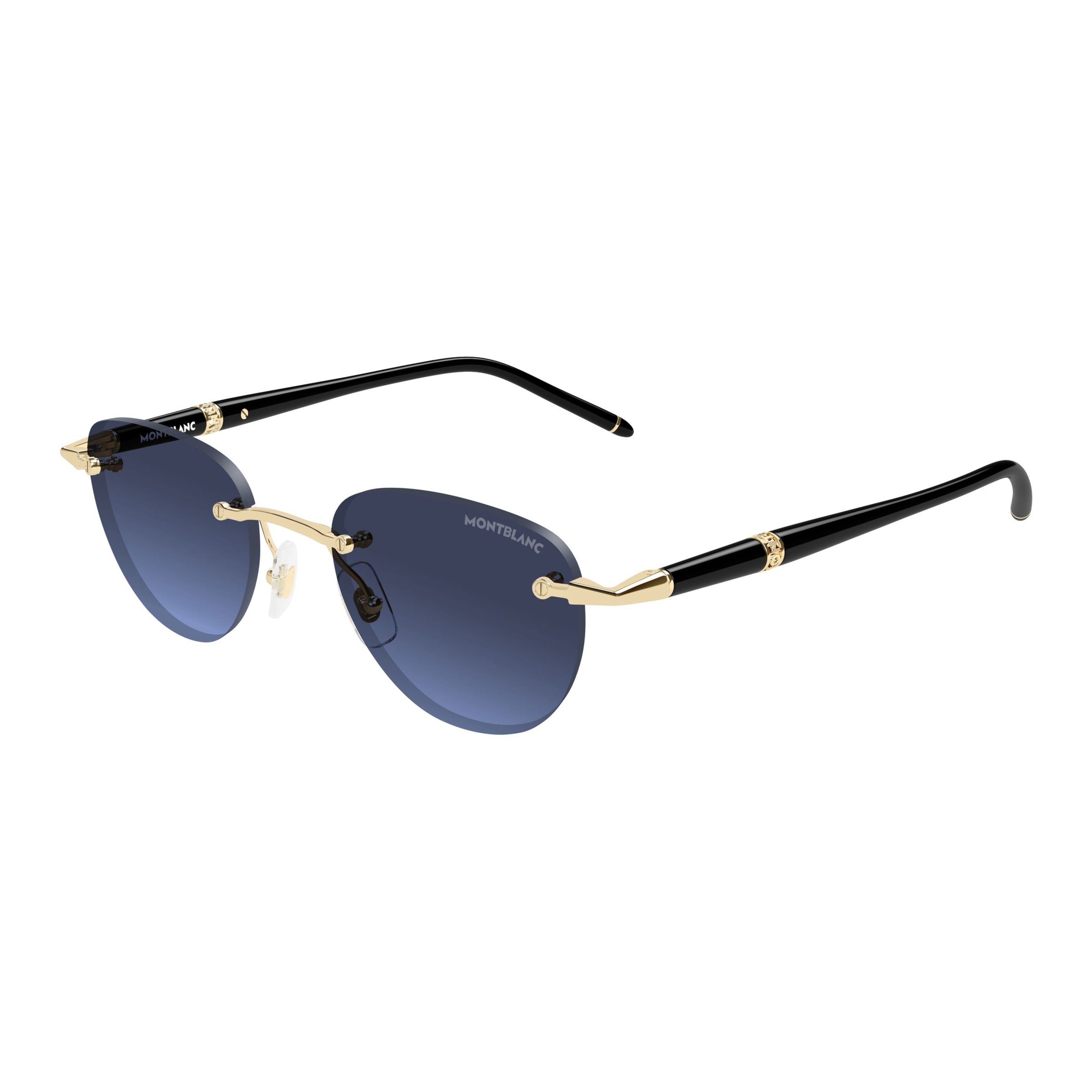 Rimless Sunglasses with Gradient Blue Lenses