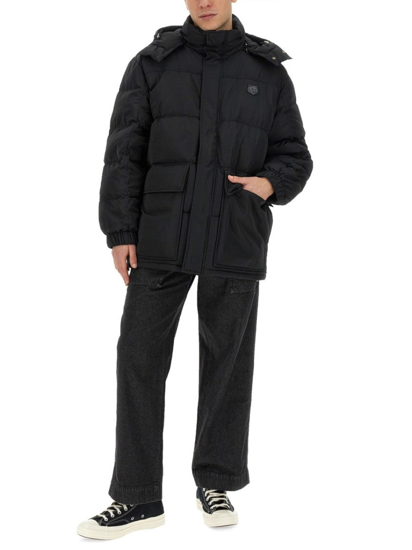 Oversized Puffy Jacket With High Collar