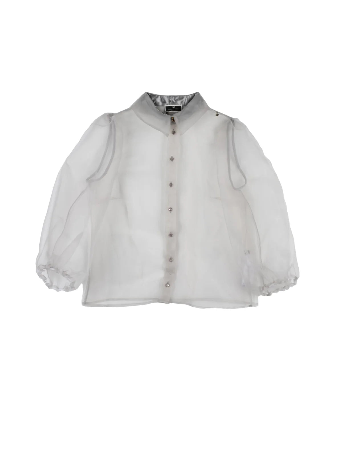 Pearl Grey Polyester Voile Women Shirt