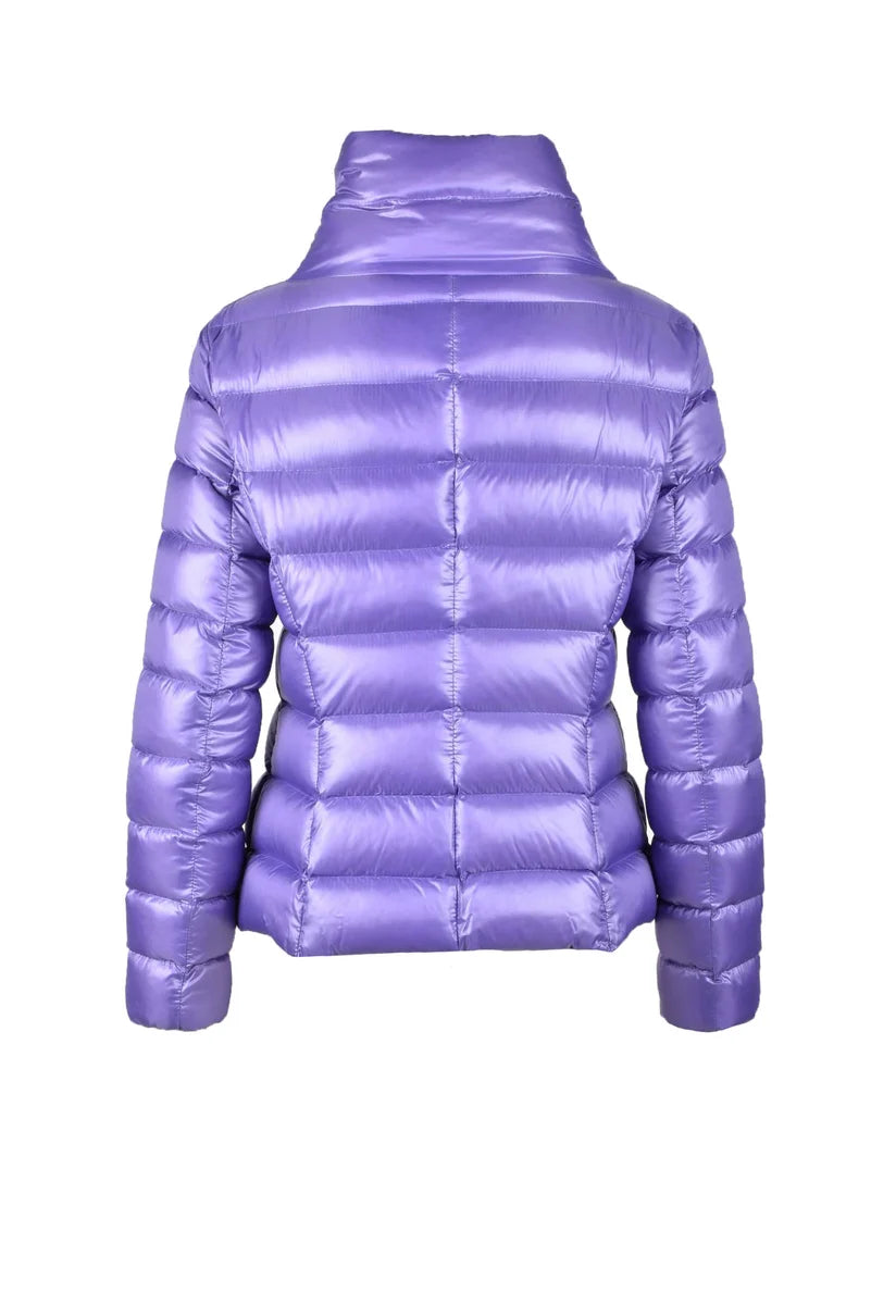 Quilted Down Jacket with High Collar