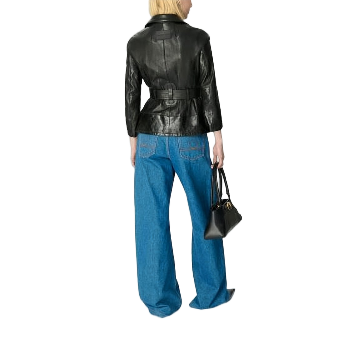 Wide-Leg Denim Trousers With High Waist