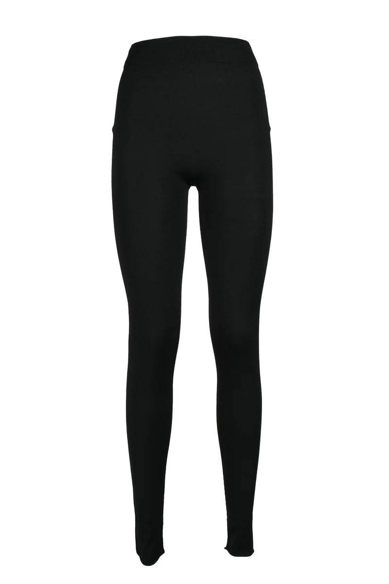 Viscose Polyester Leggings - Black