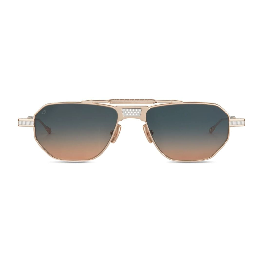 Longtail Boutique Edition Geometric Frame Sunglasses with Metallic Rose Gold Finish