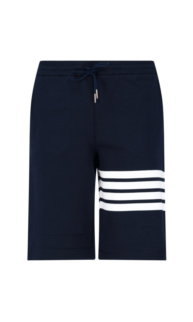 Shorts with Bold Horizontal Stripes and Relaxed Fit